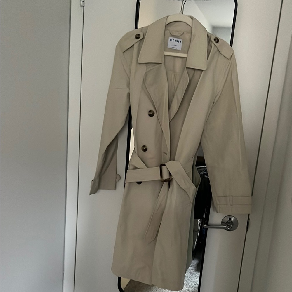 Old Navy Tan Trench Coat Classic Style